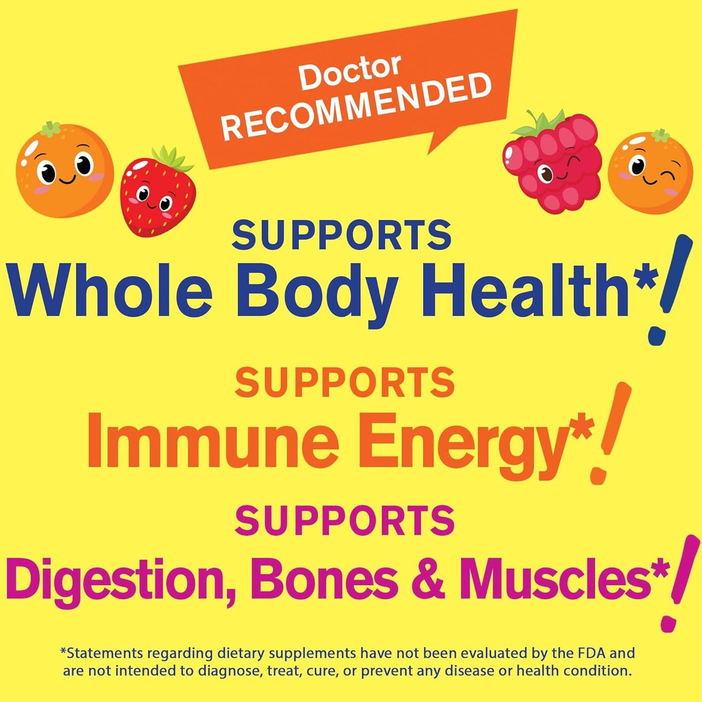 Kids Multivitamin Gummies with Vitamin C, D3, E, A, B6, B12, Biotin, Zinc, Folic Acid, Iodine, Niacin | Immune & Energy Support | Orange & Berry | 60 Count