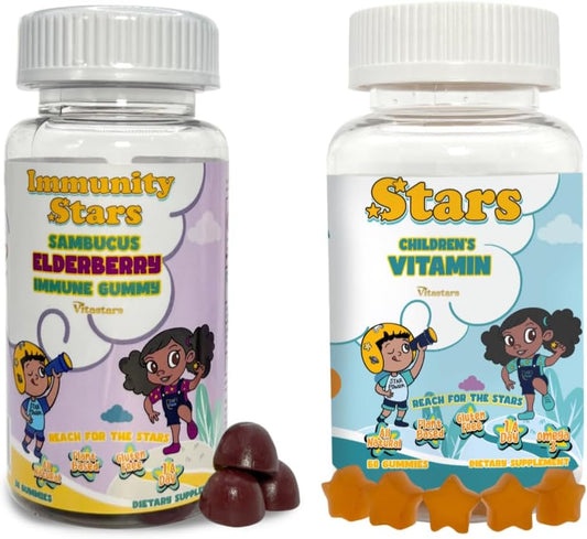 Kids Multivitamin & Immune Support Bundle - Vitamin Gummies with Elderberry, Vitamin C & Zinc