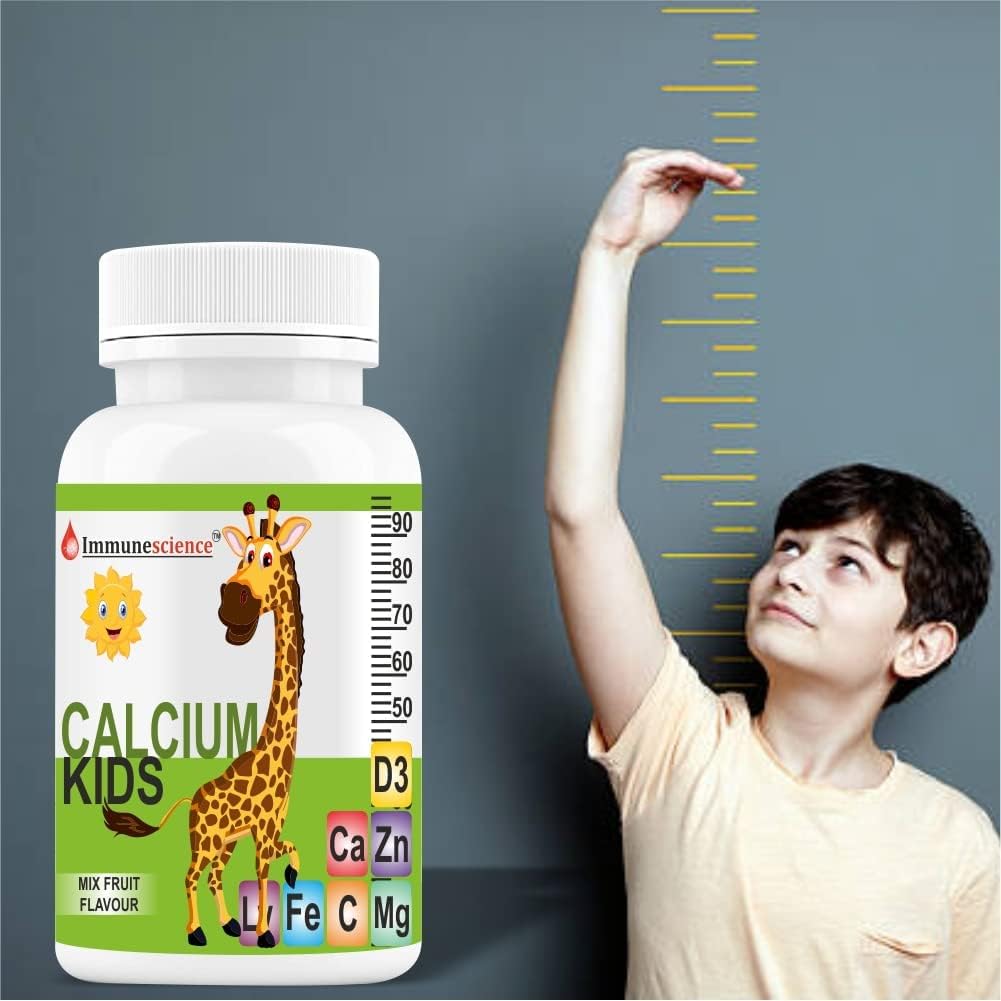 Kids Multivitamin Supplement with Calcium, Vitamin D3, Magnesium, Zinc, Vitamin C, L-lysine - Supports Strong Bones, Immunity, Growth & Development - 480 Tablets