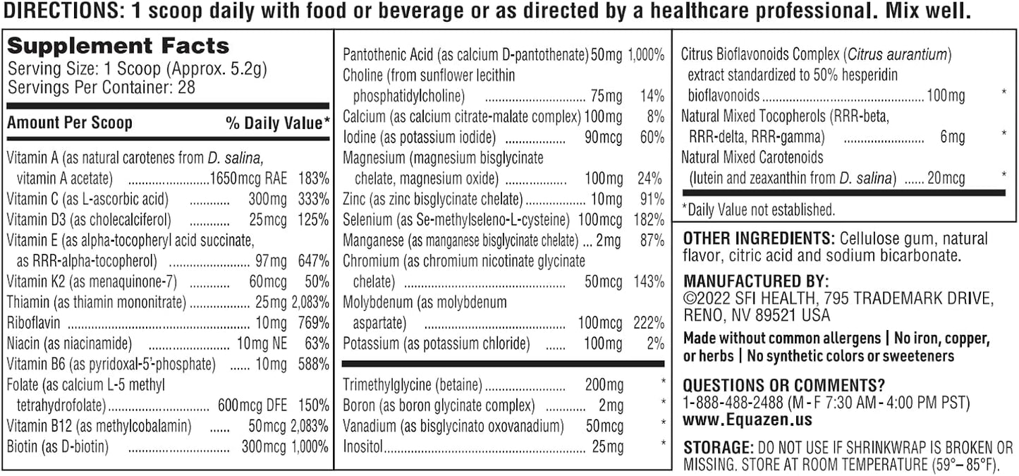 Kids Nutrient-Rich Powder with Choline, Folate, B12, B6, Vitamin E, and D - EQUAZEN VitaSpectrum (5.15 oz)
