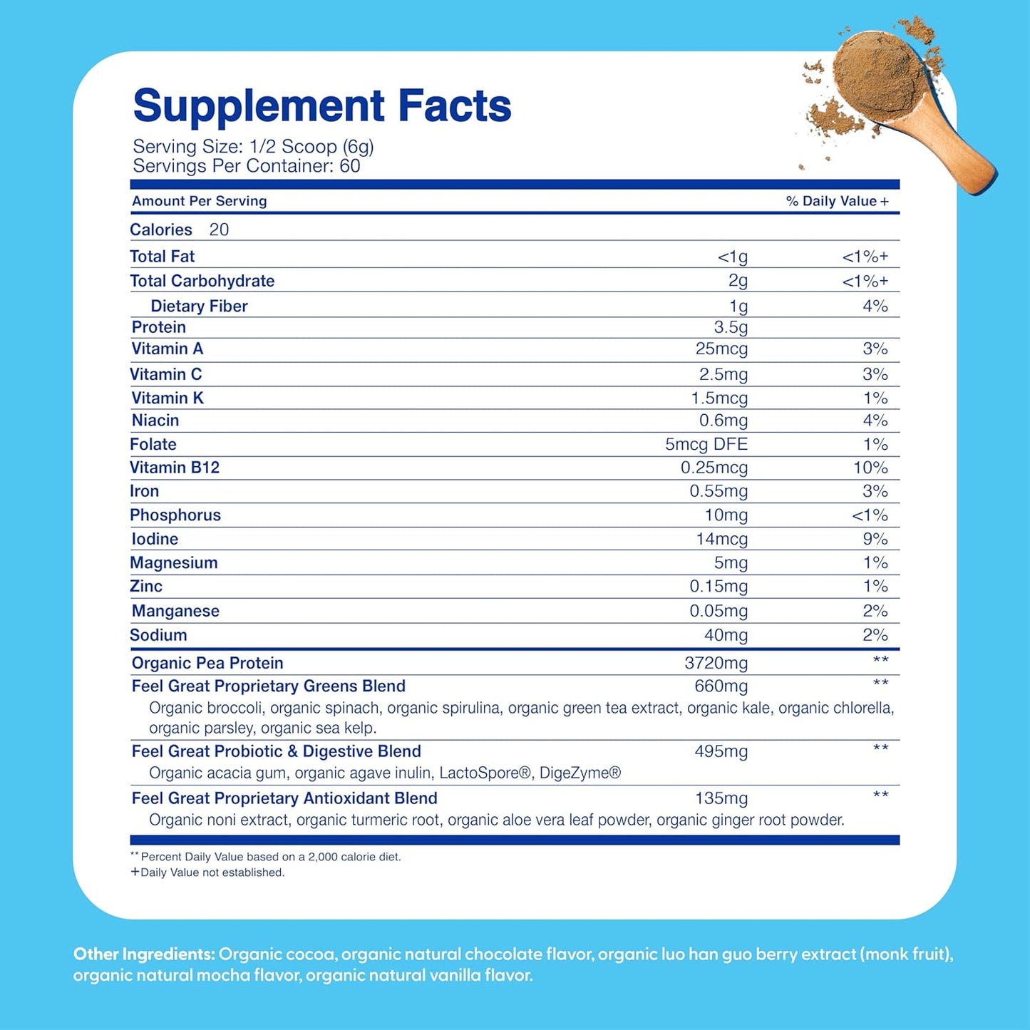 Kids Organic Super Greens Powder with Fruits & Veggies - All-In-One Real Plant Multivitamin for Children - No Synthetic Ingredients, No Fillers, No Added Sugar - The Feel Great Vitamin Company