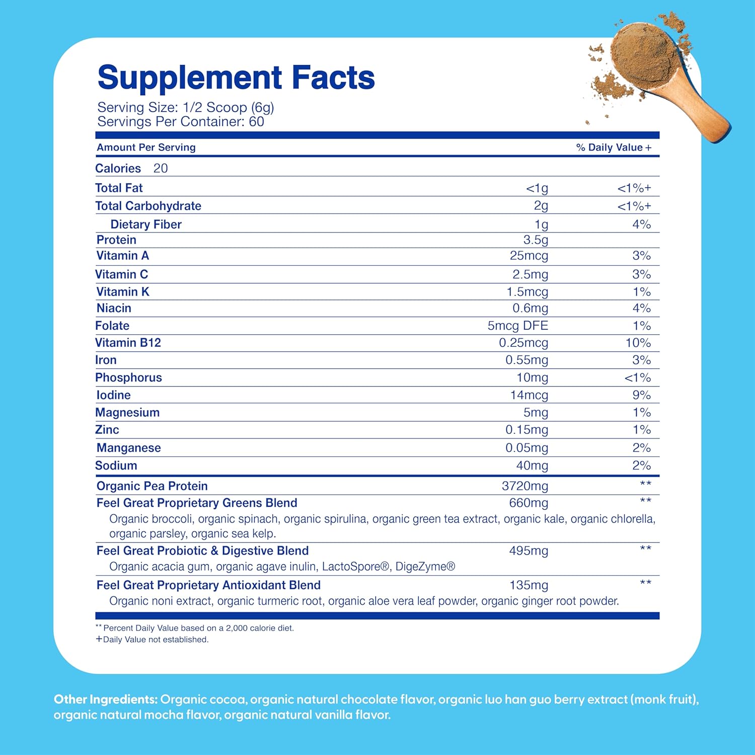 Kids Organic Super Greens Powder with Fruits & Veggies - All-In-One Real Plant Multivitamin for Children - No Synthetic Ingredients, No Fillers, No Added Sugar - The Feel Great Vitamin Company