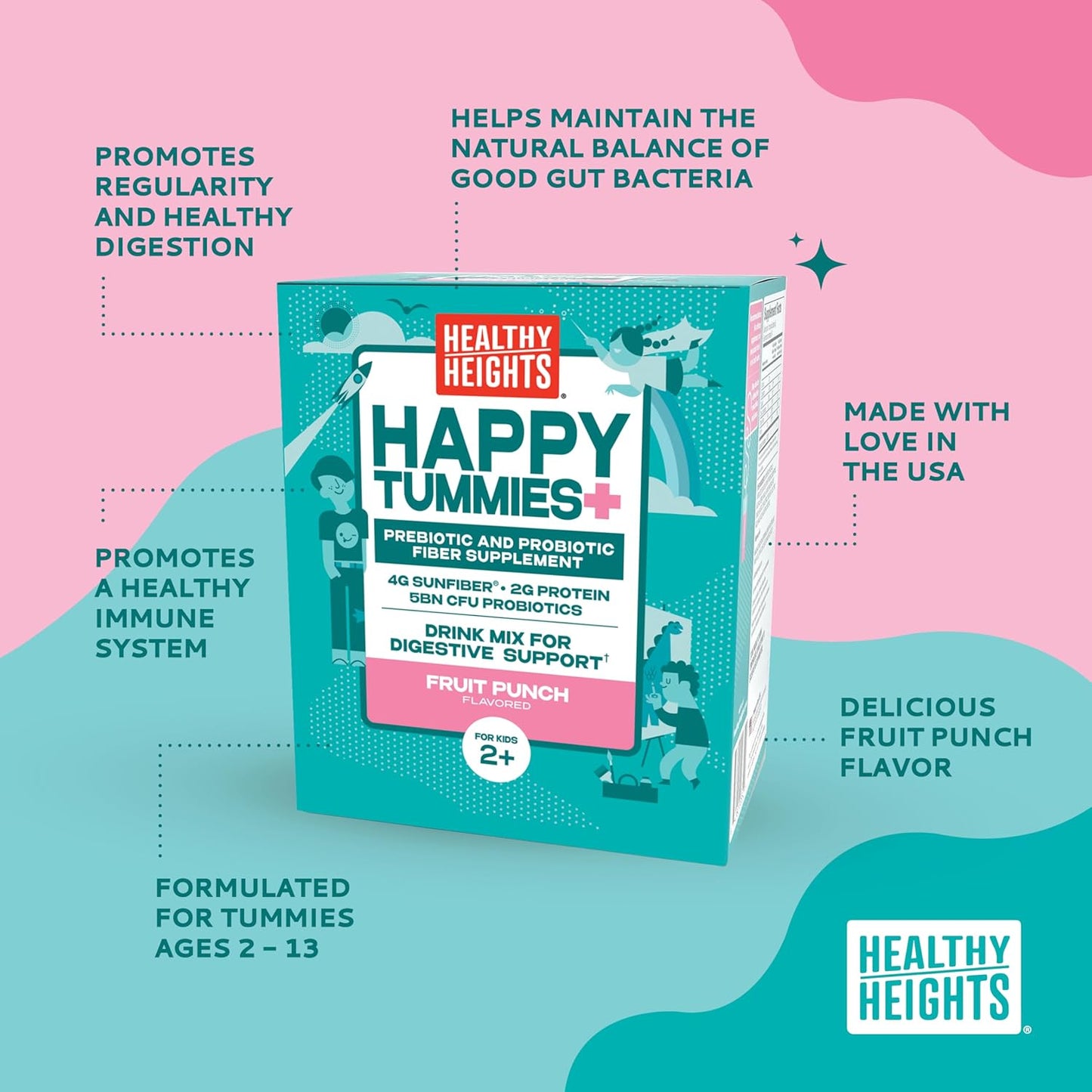 Kids Prebiotic and Probiotic Fiber Supplement for Healthy Tummies - Ages 2+