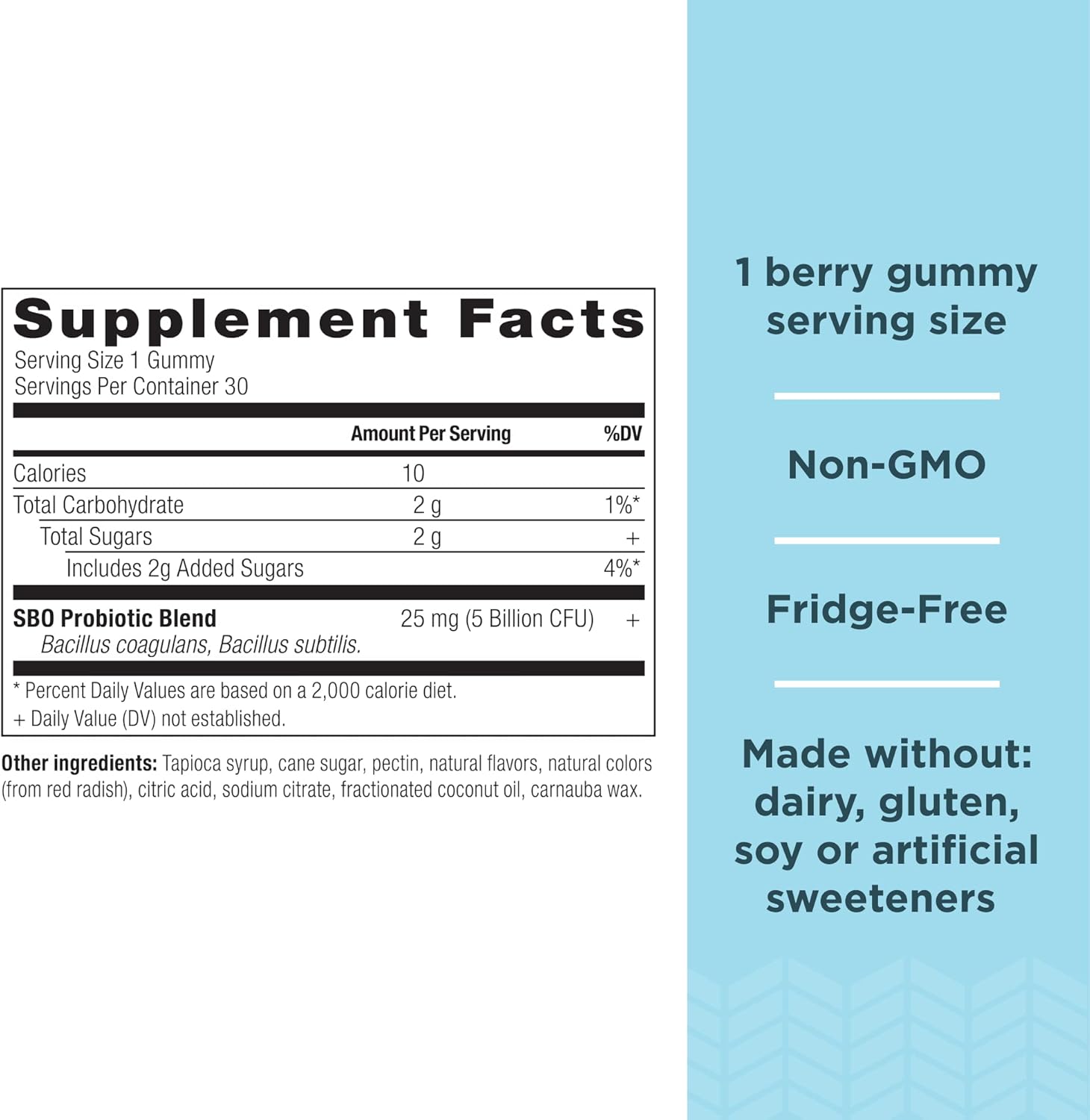 Kids Probiotic Gummies with Berry Flavor, 5 Billion CFUs, Supports Gut Health, Reduces Bloating & Constipation, 30 Count