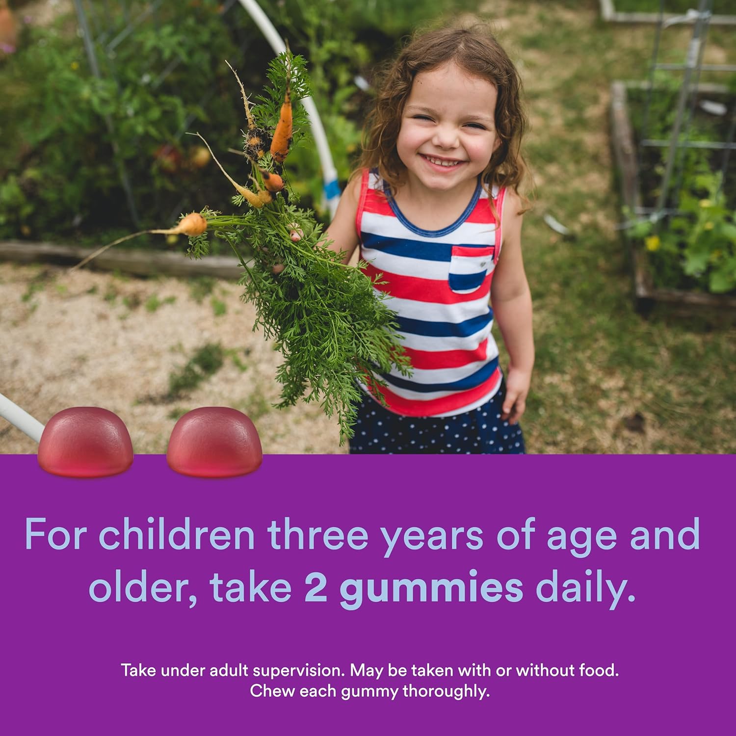 Kids Probiotic Immunity Gummies with Prebiotics: Digestive & Immune Support, Gluten-Free, Vegan, Grape Flavor - 60 Count