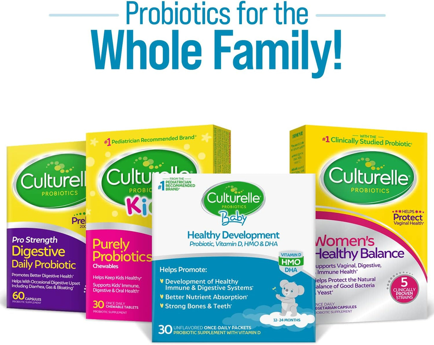 Kids Probiotic & Vitamin D Packets for Healthy Immune & Digestive System Development, Gluten Free, Non-GMO - 30 Count