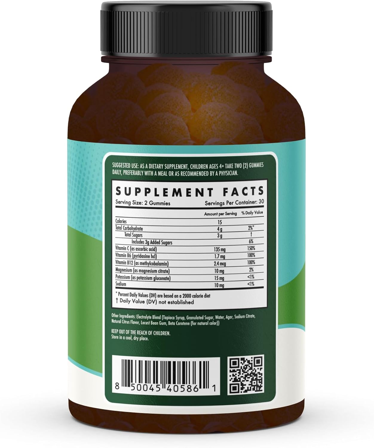 Kids Sports Recovery Gummy Supplement | 60 Gummies - 1 Month Supply | Natural Electrolyte Booster with Vitamins and Minerals for Hydration and Replenishment