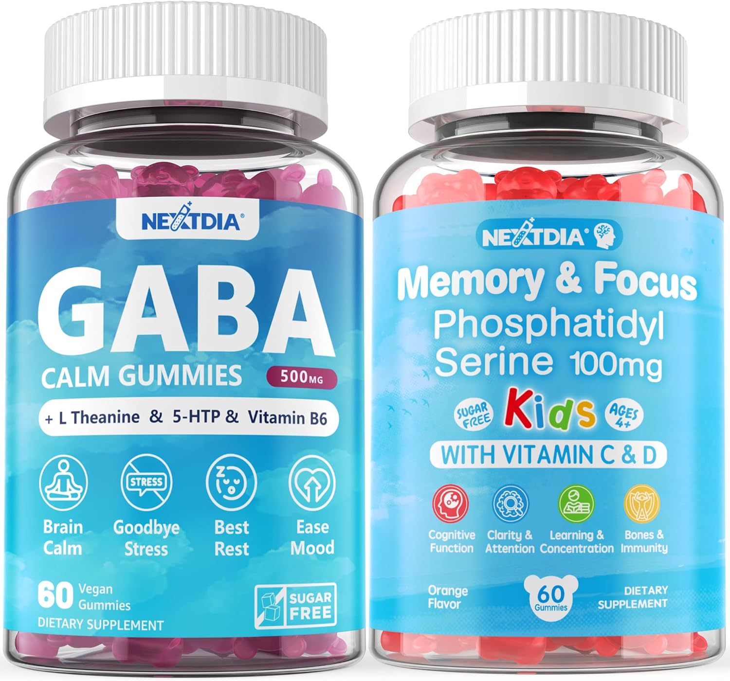 Kids Sugar Free Phosphatidylserine and GABA Gummies by Nextdia