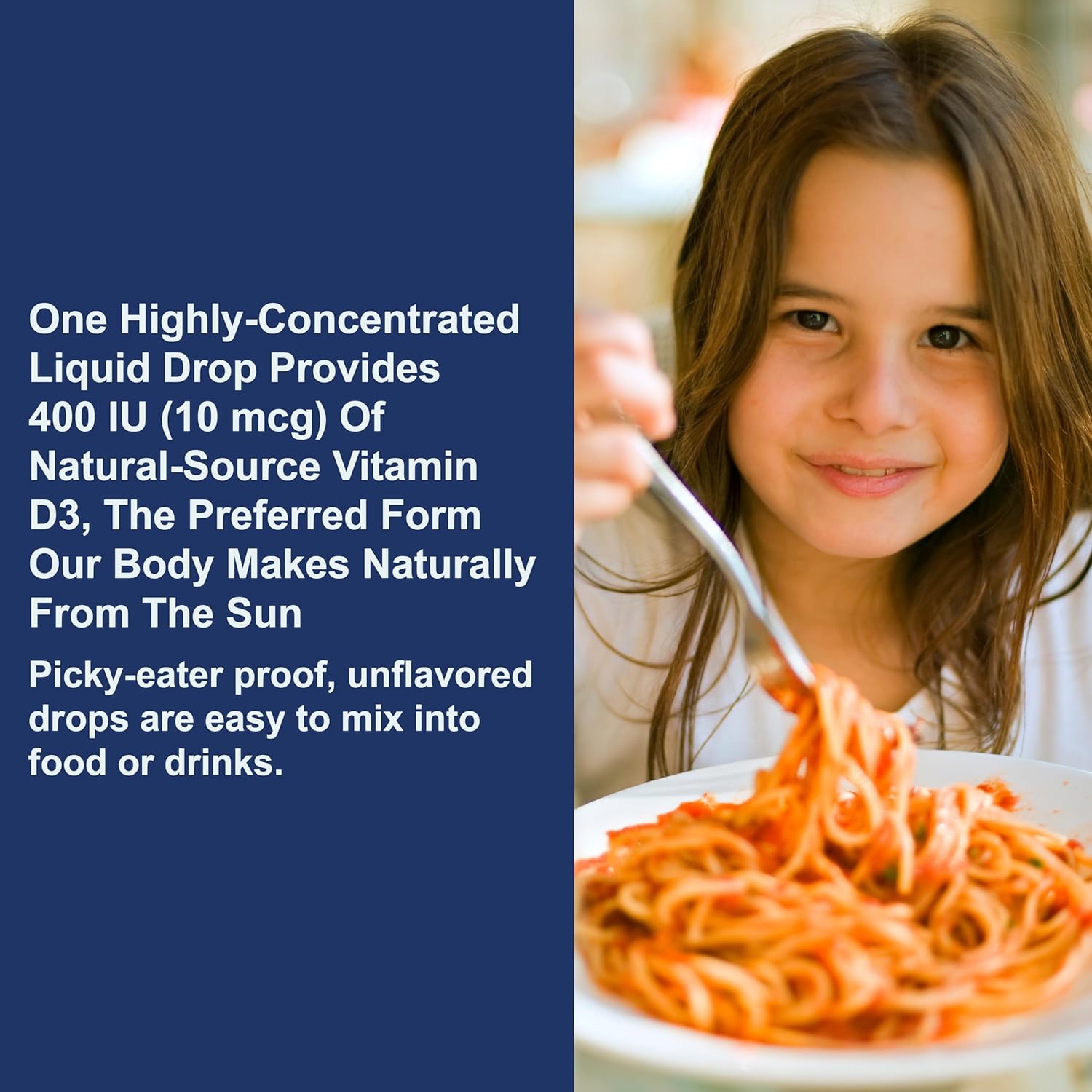 Kid's Super Daily D3 Vitamin Drops - 400 IU per Drop for Heart & Immune Health, Vegetarian Liquid Formula, Unflavored - 1 Year Supply