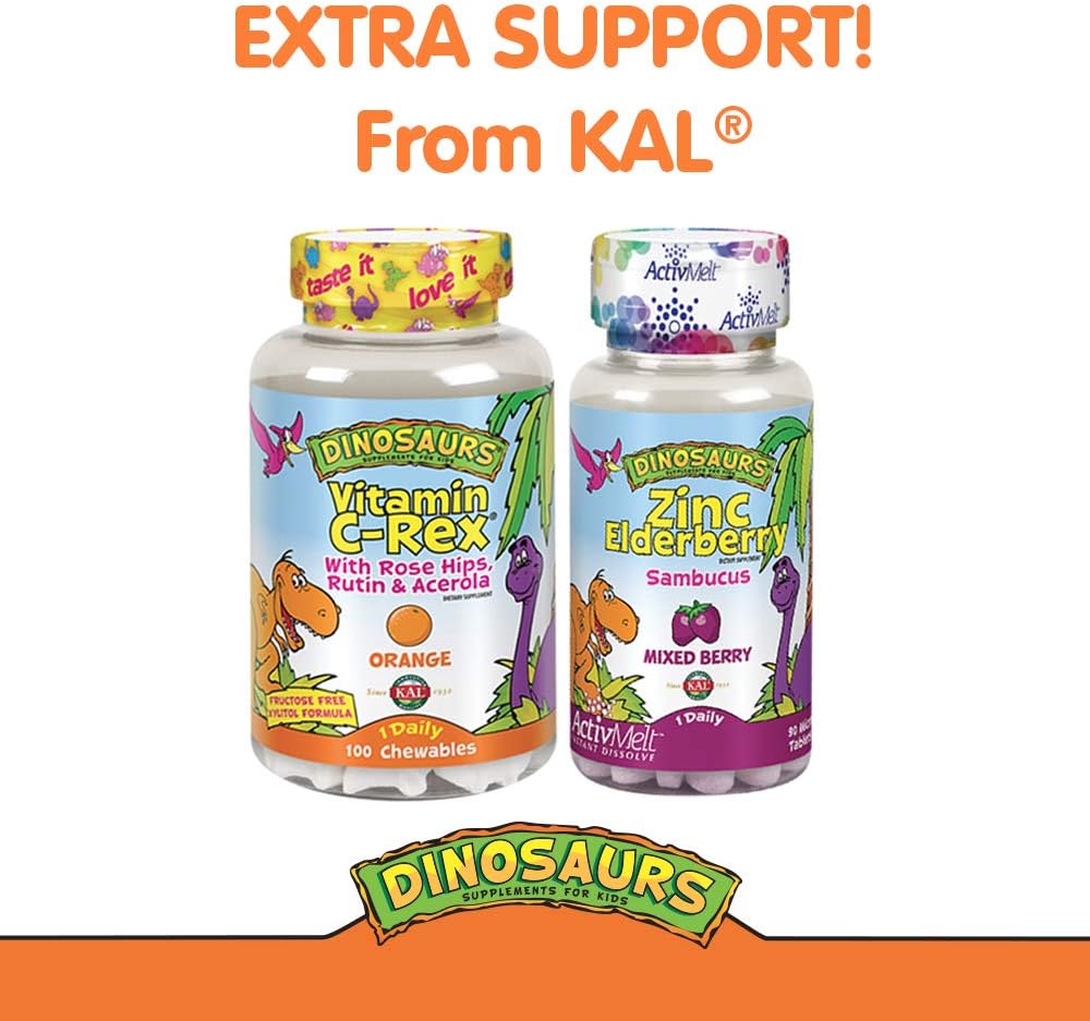 Kids Vitamin C Chewable Tablets with Bioflavonoids for Immune Support - 100 Tasty Orange Chews, Fructose Free