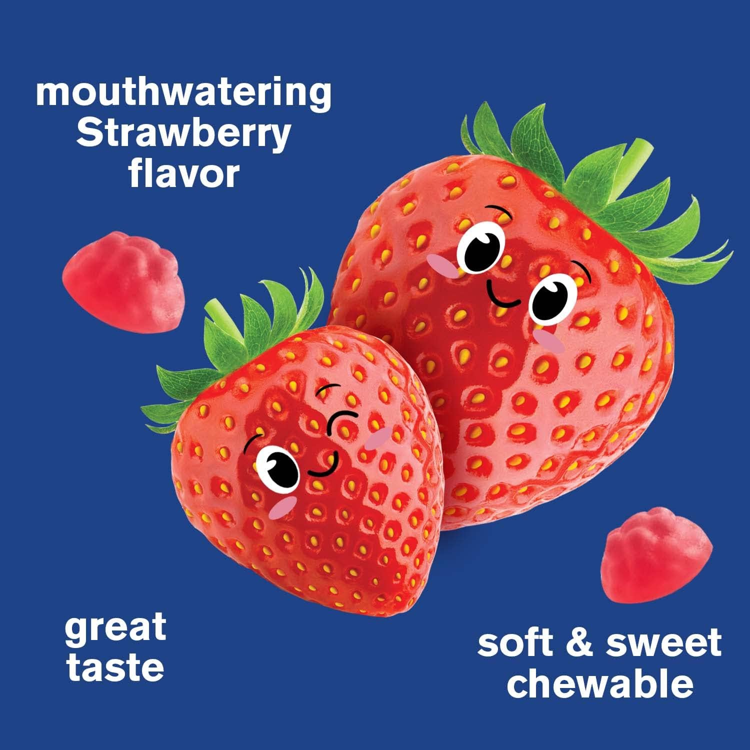 Kids Vitamin D3 Gummies - 1000 IU - Bone Strength & Immunity - Non-GMO, Gluten-Free - Strawberry Flavor - 60 Servings