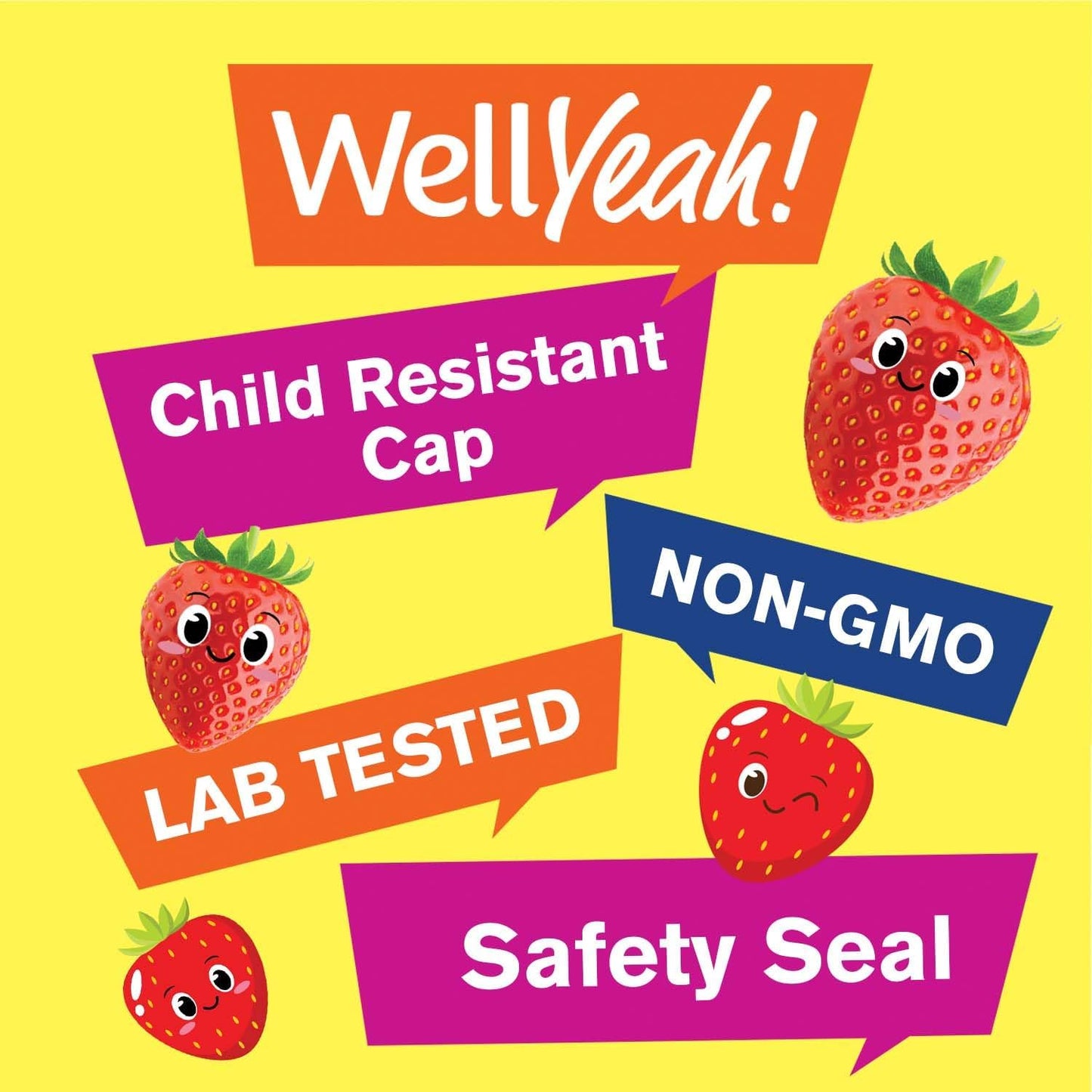 Kids Vitamin D3 Gummies - 1000 IU - Bone Strength & Immunity - Non-GMO, Gluten-Free - Strawberry Flavor - 60 Servings