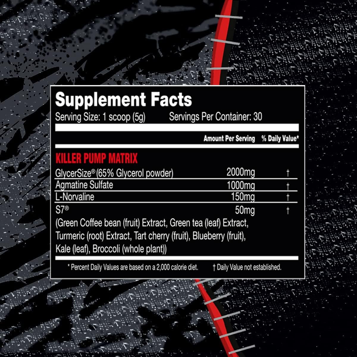 KILLER LABZ Noxious Extreme Nitric Oxide Booster Powder - Enhance Endurance and Muscle Growth - 30 Servings