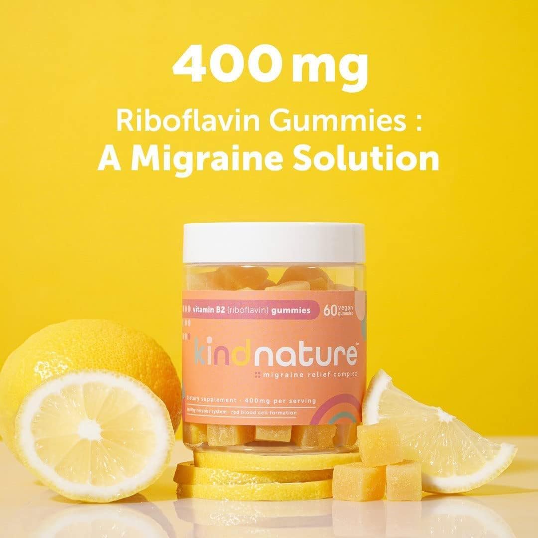 Kind Nature B-Vitamin Boost Gummy Duo: B1 Thiamine 500mg & B2 Riboflavin 400mg for Kids & Adults