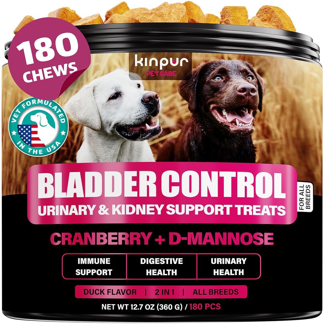 Kinpur Pet Care Dog UTI Treatment 180 Chews - Natural Cranberry UTI Medicine for Dogs