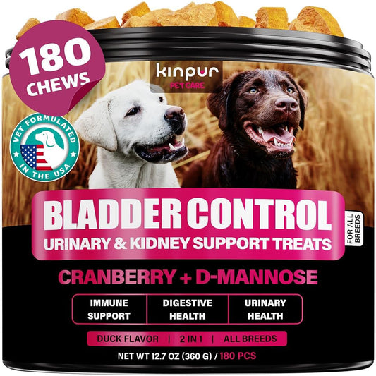 Kinpur Pet Care Dog UTI Treatment 180 Chews - Natural Cranberry UTI Medicine for Dogs