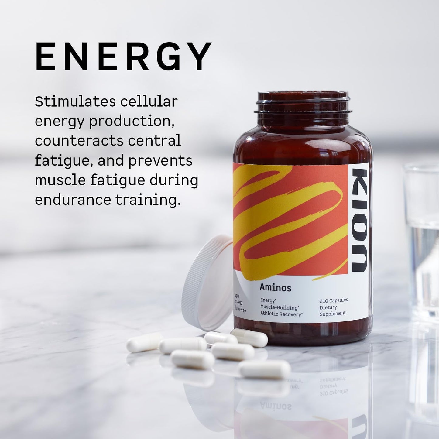 Kion Aminos Amino Acids Capsules | Enhance Muscle Recovery, Reduce Cravings, Boost Cognition, Immunity, and More | 30 Servings