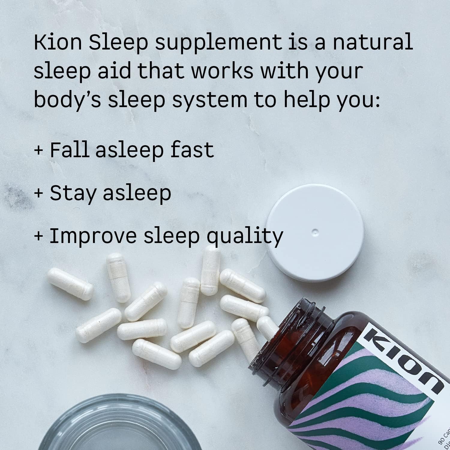 Kion Sleep Supplement | Promotes Fast Sleep Onset, Sustained Sleep, and Enhances Sleep Quality | Amino Acid Formula | 30 Servings