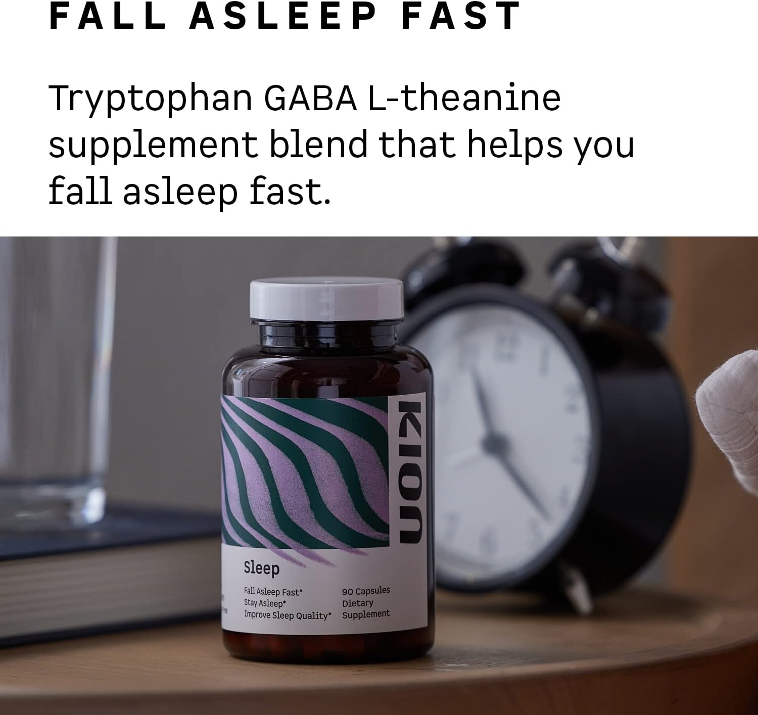 Kion Sleep Supplement | Promotes Fast Sleep Onset, Sustained Sleep, and Enhances Sleep Quality | Amino Acid Formula | 30 Servings