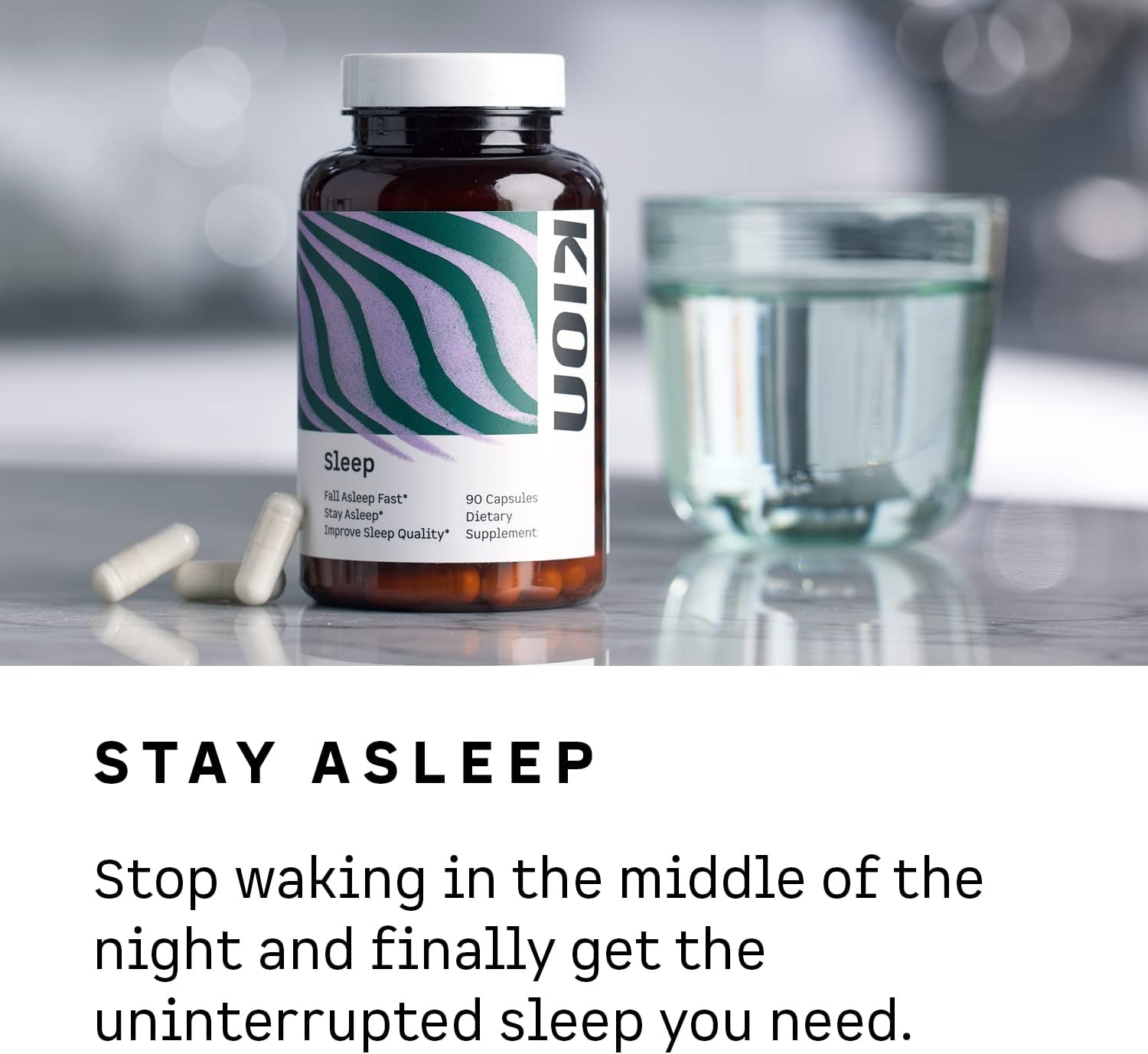 Kion Sleep Supplement | Promotes Fast Sleep Onset, Sustained Sleep, and Enhances Sleep Quality | Amino Acid Formula | 30 Servings