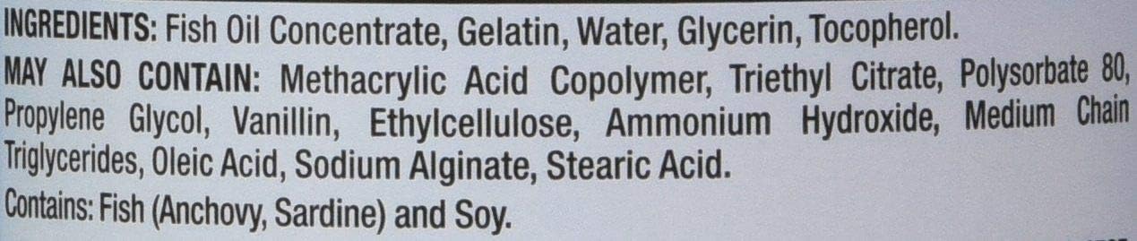 Kirkland Signature Enteric Coated Fish Oil Omega-3 Supplement, 1200 MG, 684 MG Omega-3 Fatty Acids, 180 Softgels