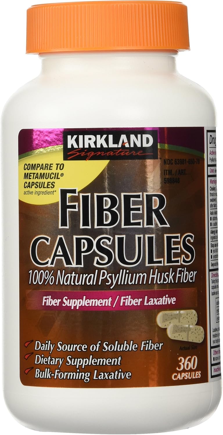 Kirkland Signature Fiber Capsules, 2 Pack - 360 Capsules Per Bottle