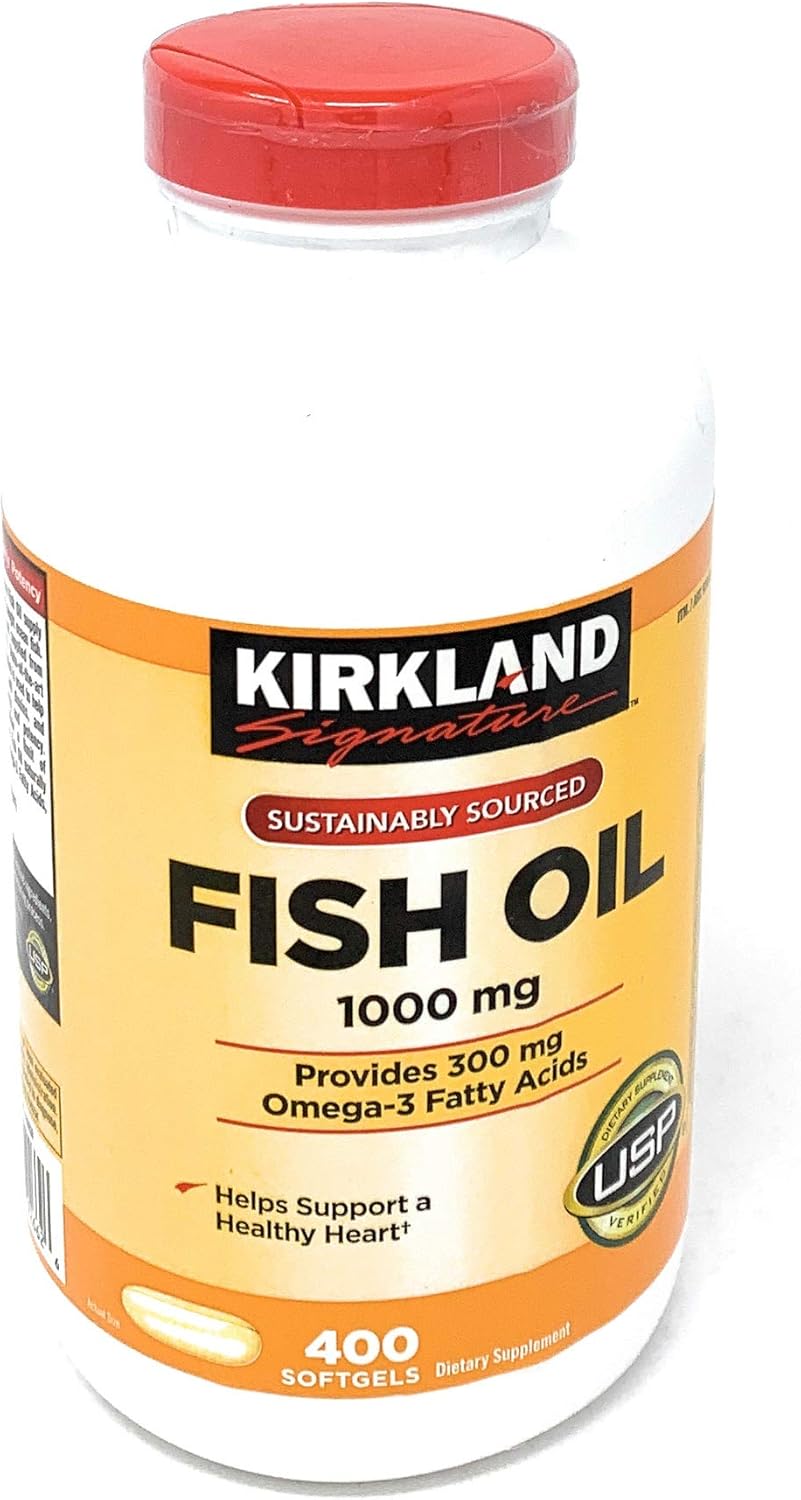 Kirkland Signature Fish Oil Concentrate Softgels - 800 Count, 1000mg with Omega-3 Fatty Acids