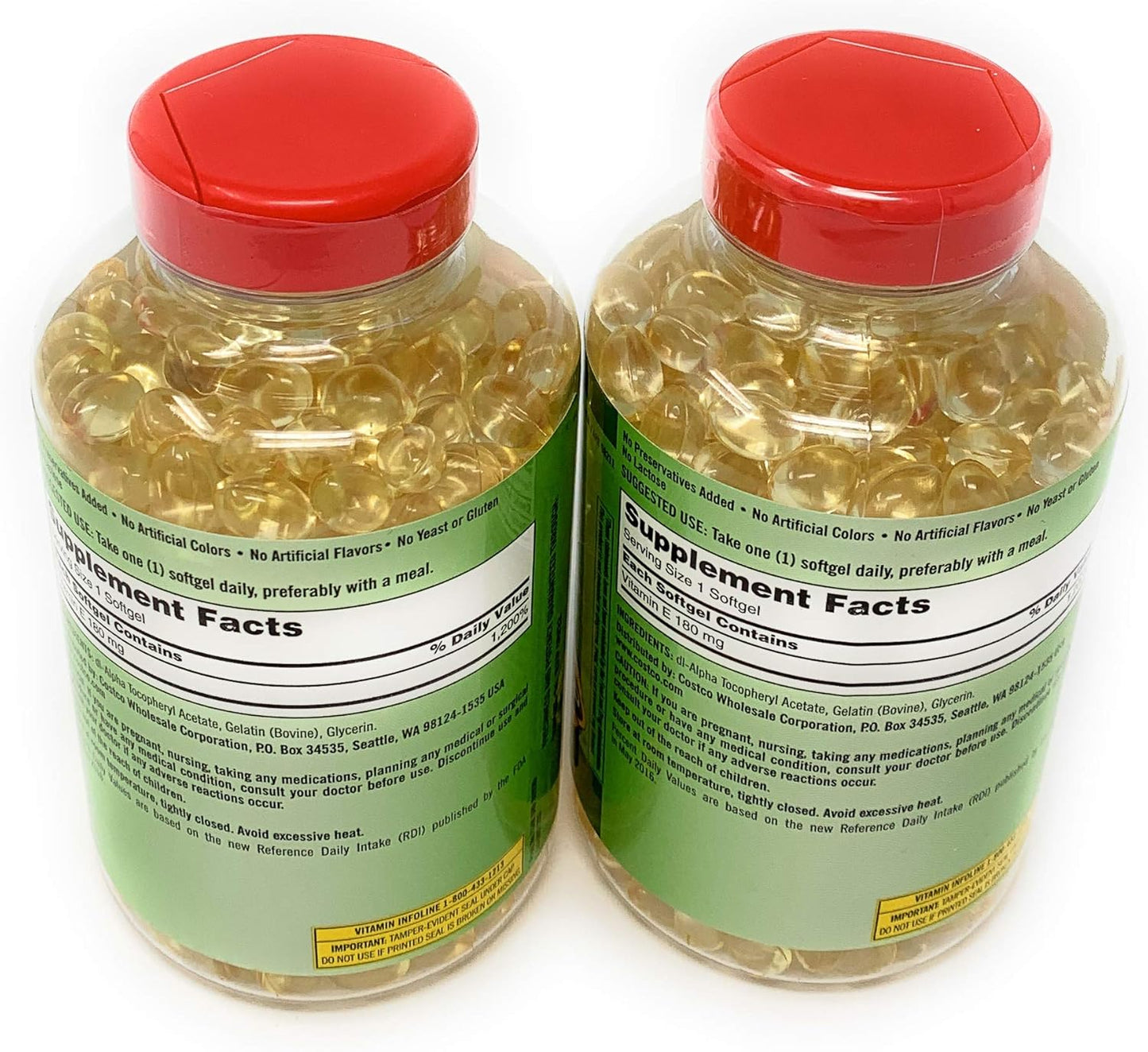 Kirkland Signature Vitamin E Softgels 400 IU, 500 Count - 2 Pack