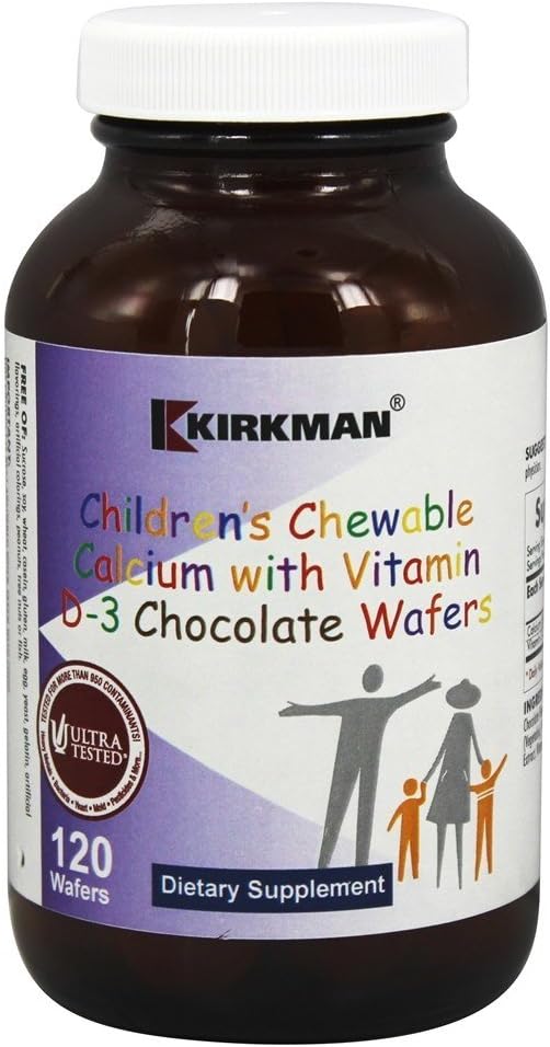 Kirkman Labs Children's Chewable Calcium & Vitamin D3, 120 Natural Chocolate Tablets