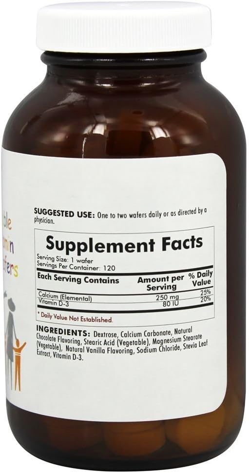 Kirkman Labs Children's Chewable Calcium & Vitamin D3, 120 Natural Chocolate Tablets