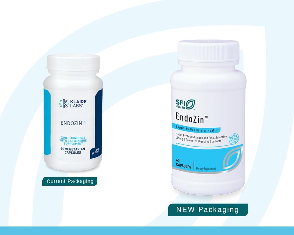 Klaire Labs Endozin Capsules - Zinc Carnosine Complex with L-Glutamine for Intestinal Barrier Support