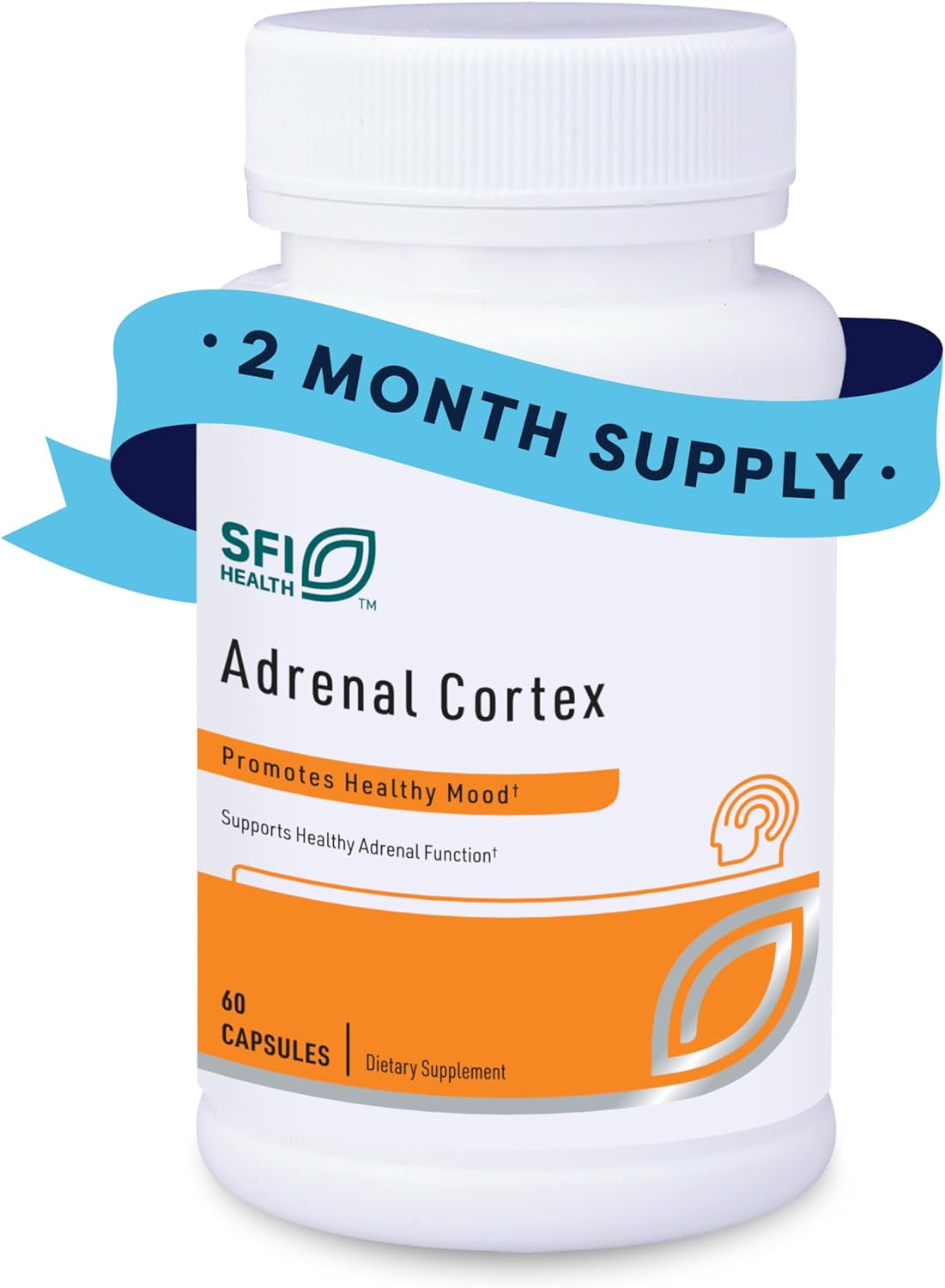 Klaire Labs SFI Health Adrenal Cortex Capsules - Supports Healthy Adrenal Function & Cortisol Management - Gluten-Free, Hypoallergenic Formula for Men & Women (60 Count)