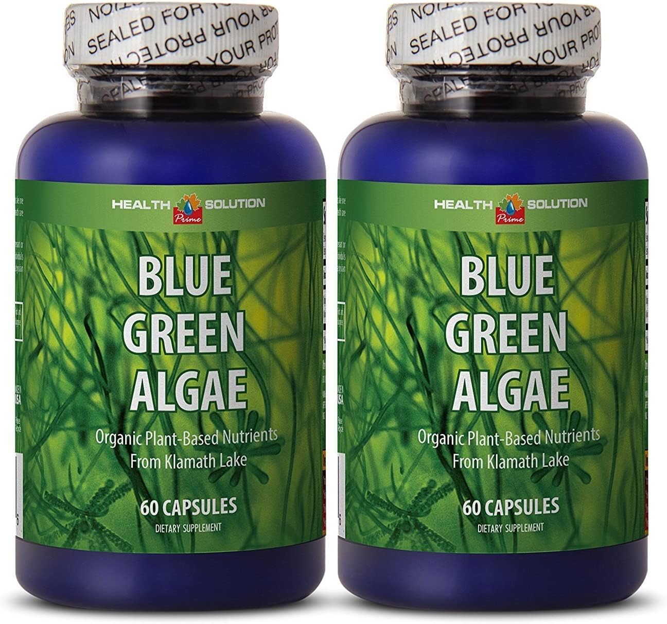 Klamath Blue Green Algae Capsules - Antioxidant Nutritional Supplement from Klamath Lake - Spirulina Pills for Energy and Immune Support - 2 Bottles of 120 Capsules