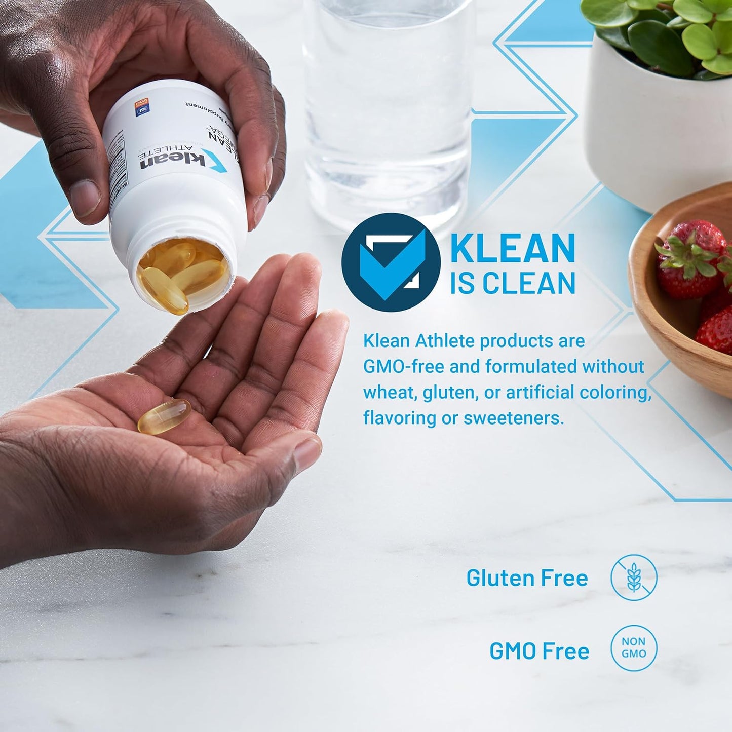 Klean ATHLETE DHA Supplement for Athletes - Supports Heart & Brain Health - Omega 3 Fish Oil Softgels - Non-GMO & Gluten Free