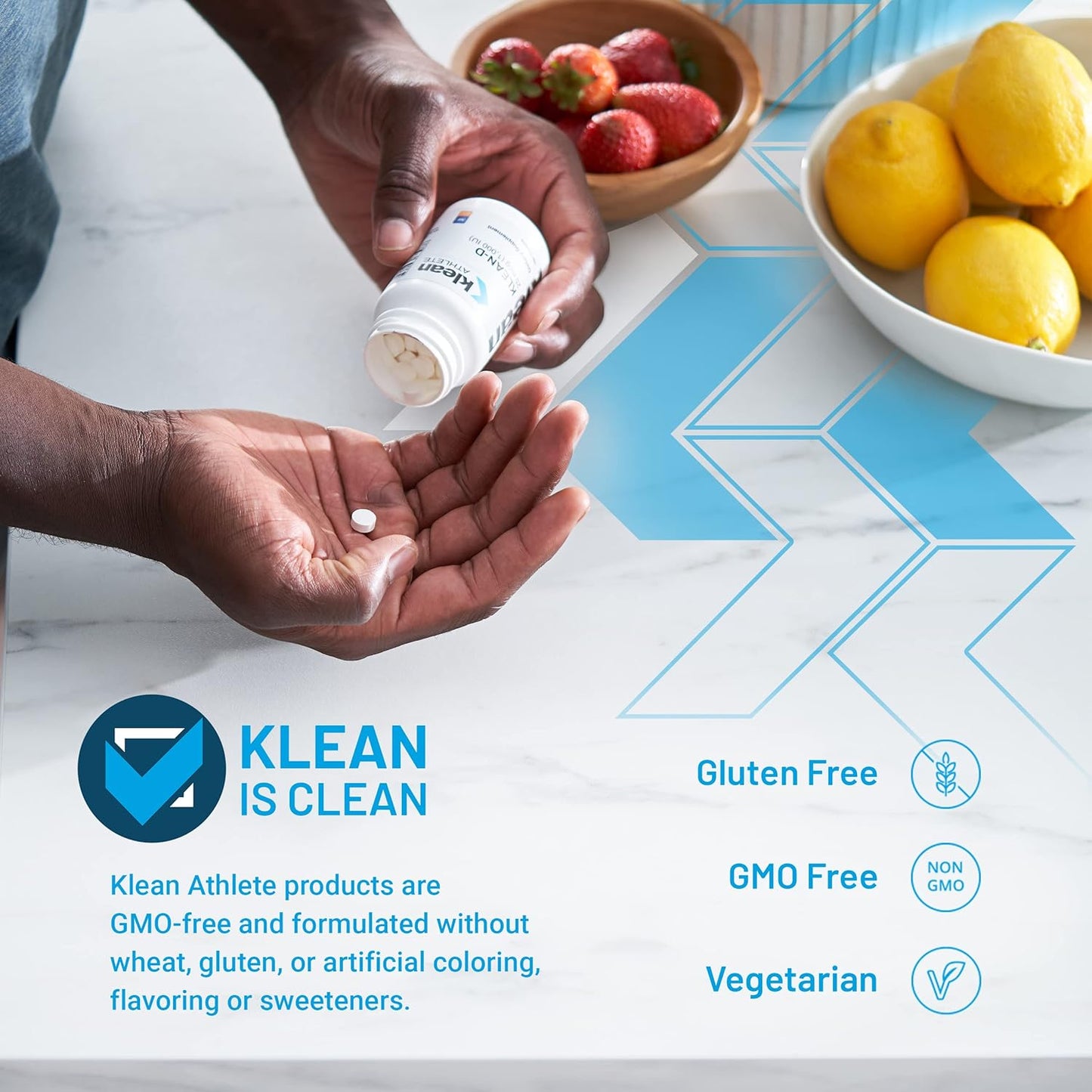 Klean ATHLETE Klean-D Vitamin D3 Tablets - Immune Health, Muscle Recovery, Bone Strength - NSF Sport Certified - 100ct