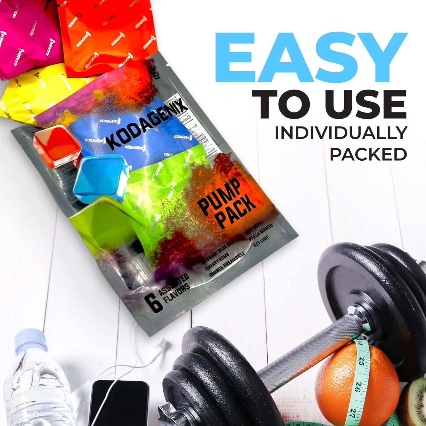 Kodagenix PreWorkout Gummies Variety Pack - 6 Flavors, 5g per Serving - Creatine, Citrulline, Arginine, Agmatine, Huperzine - Energy Boost for Bodybuilders and Athletes