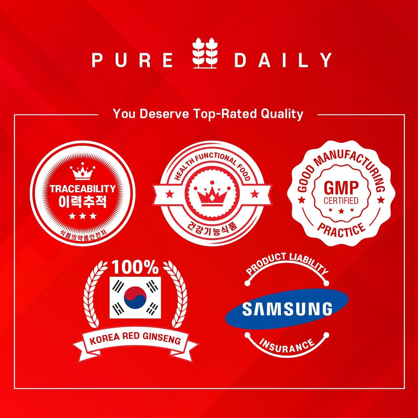 Korea Red Ginseng Extract Pure Daily Stick Hong Sam - Natural Energy Booster for Men & Women - Immune Support & Fatigue Recovery - 30 Sticks