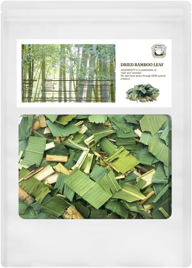 Korean Dried Bamboo Leaf Tea - 4oz Supplement for Hair, Skin, Nails - High in Silica & Vitamin Dietary Fiber - Adderenity Brand