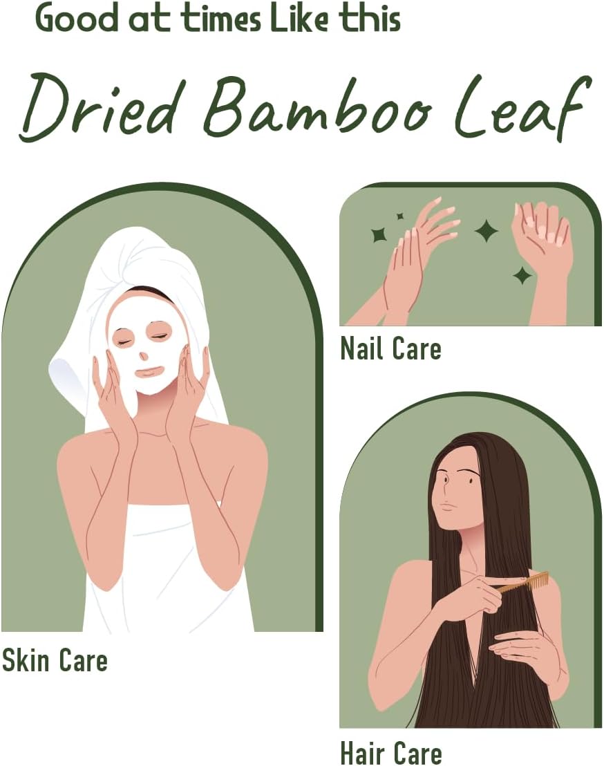 Korean Dried Bamboo Leaf Tea - 4oz Supplement for Hair, Skin, Nails - High in Silica & Vitamin Dietary Fiber - Adderenity Brand
