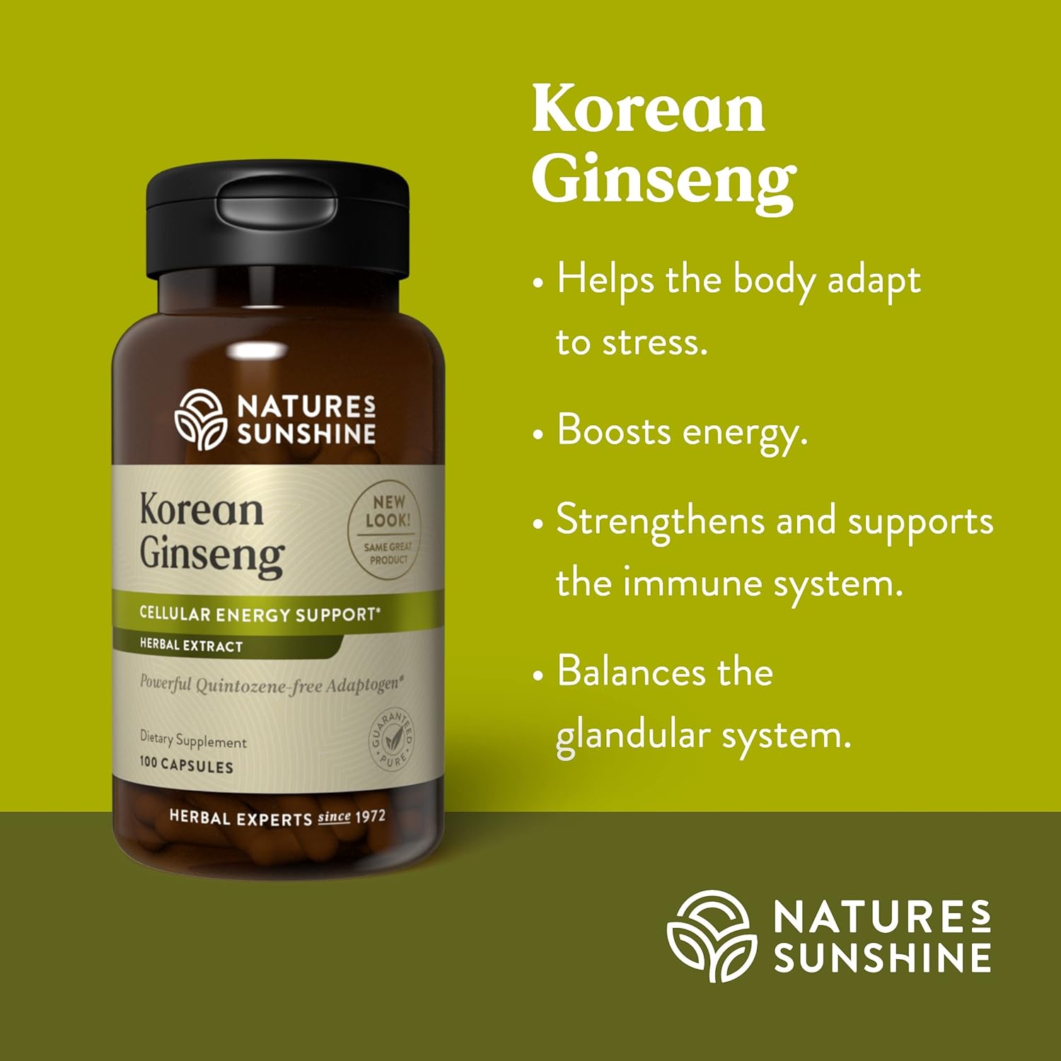 Korean Ginseng Capsules - 100 Count - by Nature's Sunshine