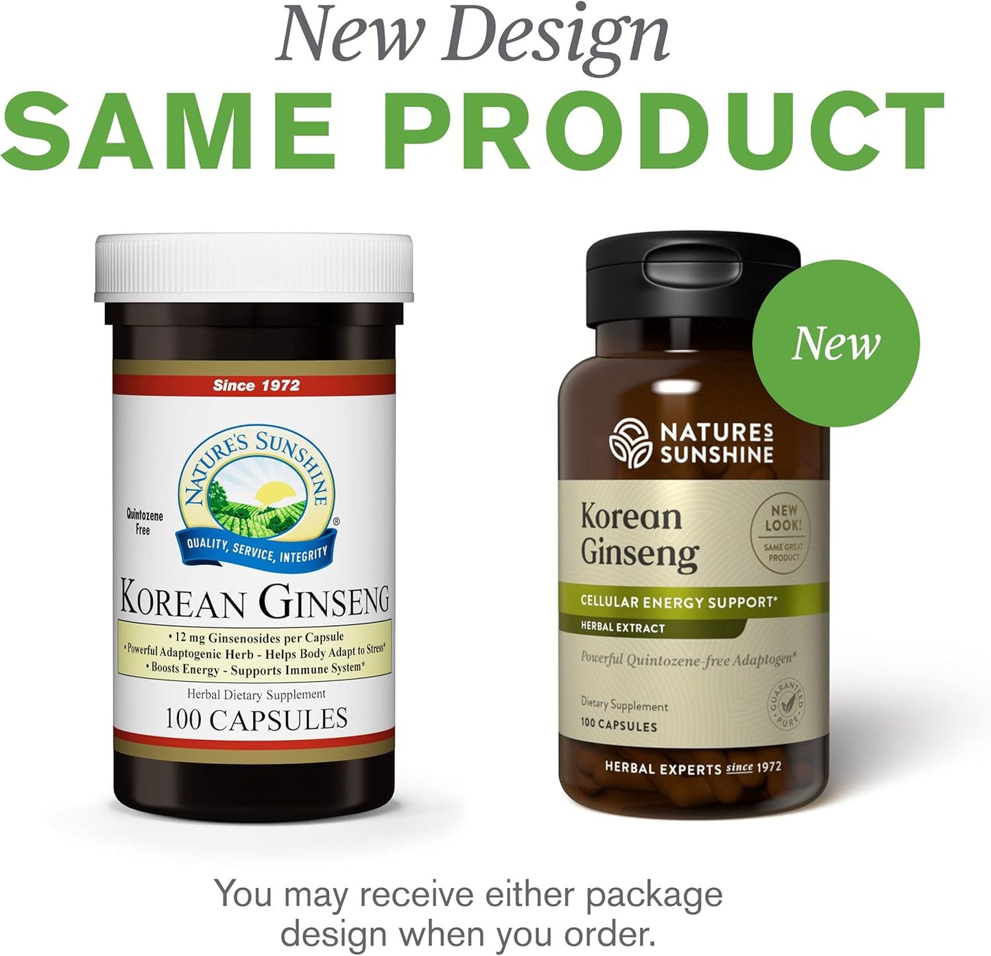 Korean Ginseng Capsules - 100 Count - by Nature's Sunshine