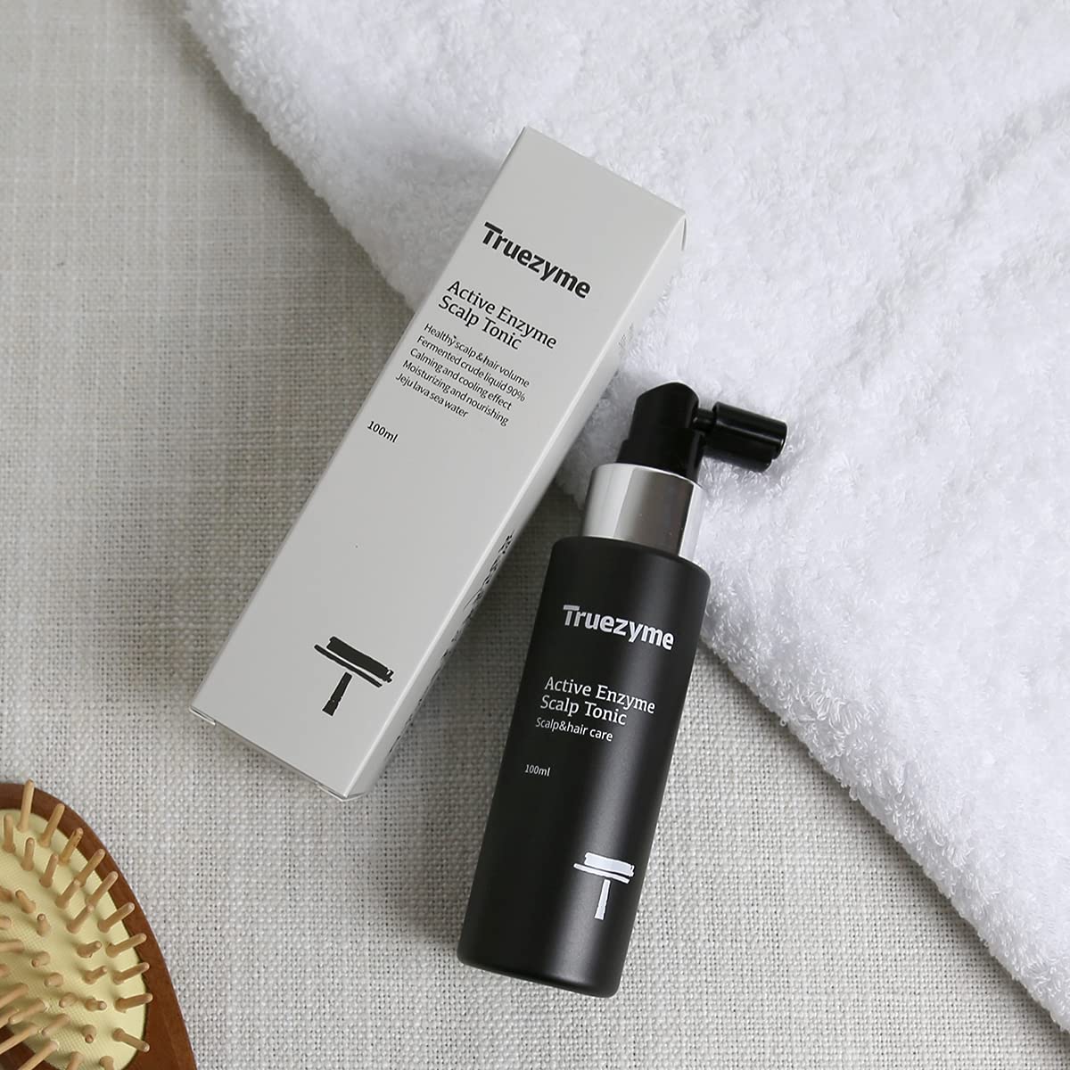 Korean Premium Haircare: truezyme Active Scalp Tonic 100ml - Fermented Botanical Extracts, Hypoallergenic Formula, No Chemicals