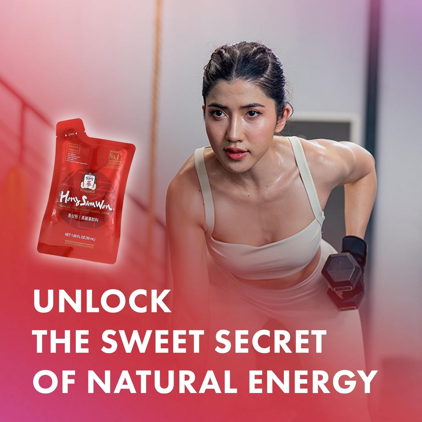 Korean Red Ginseng Energy Drink with Jujube and Goji Berry Extract - Herbal Tea Supplement for Pre Workout - Vegan Friendly - 60 Count