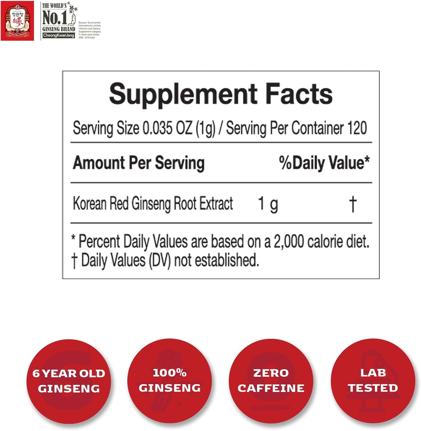 Korean Red Ginseng Extract 120g Jar | Panax Ginseng Supplement for Energy, Stamina, Immune Support | 100% Vegan-Friendly Korean Red Ginseng Extract for Blood Circulation | Ginseng Tea