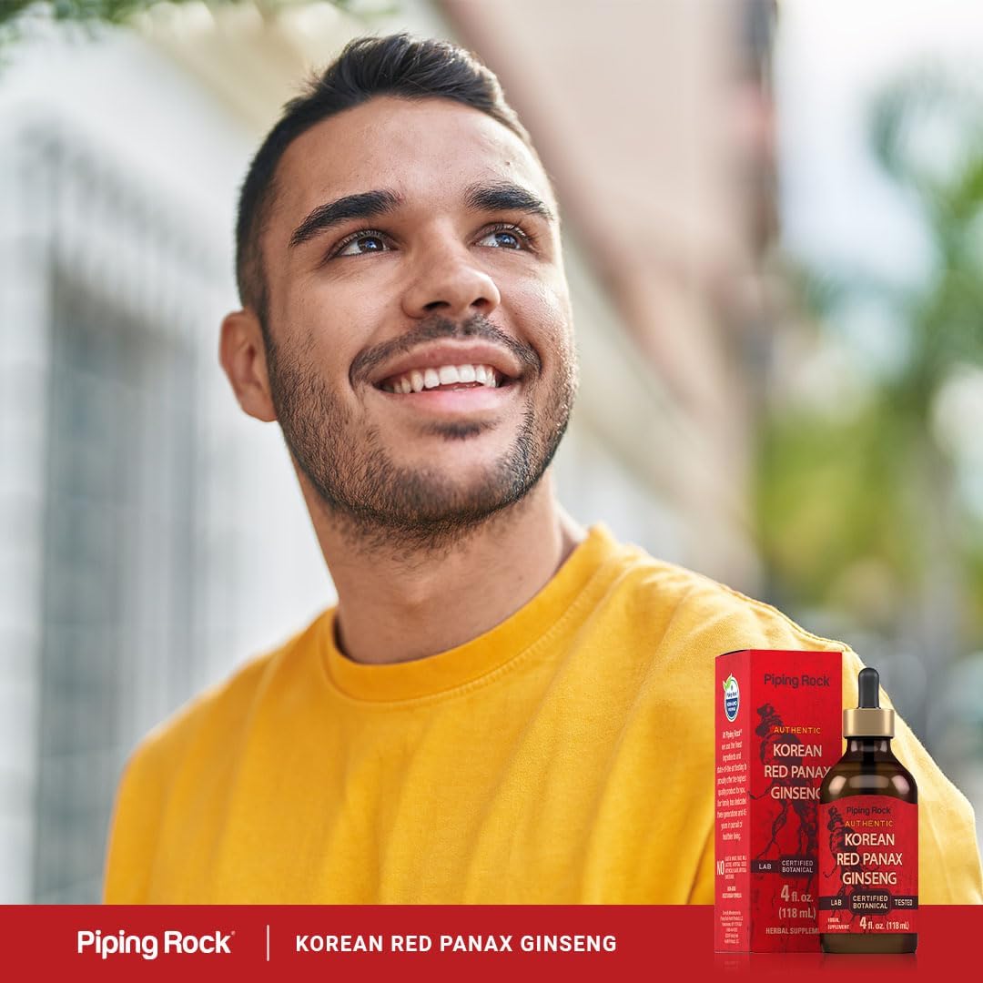 Korean Red Ginseng Liquid Extract - 4 Fl Oz - Alcohol-Free Tincture - Vegetarian & Non-GMO - Gluten-Free Supplement