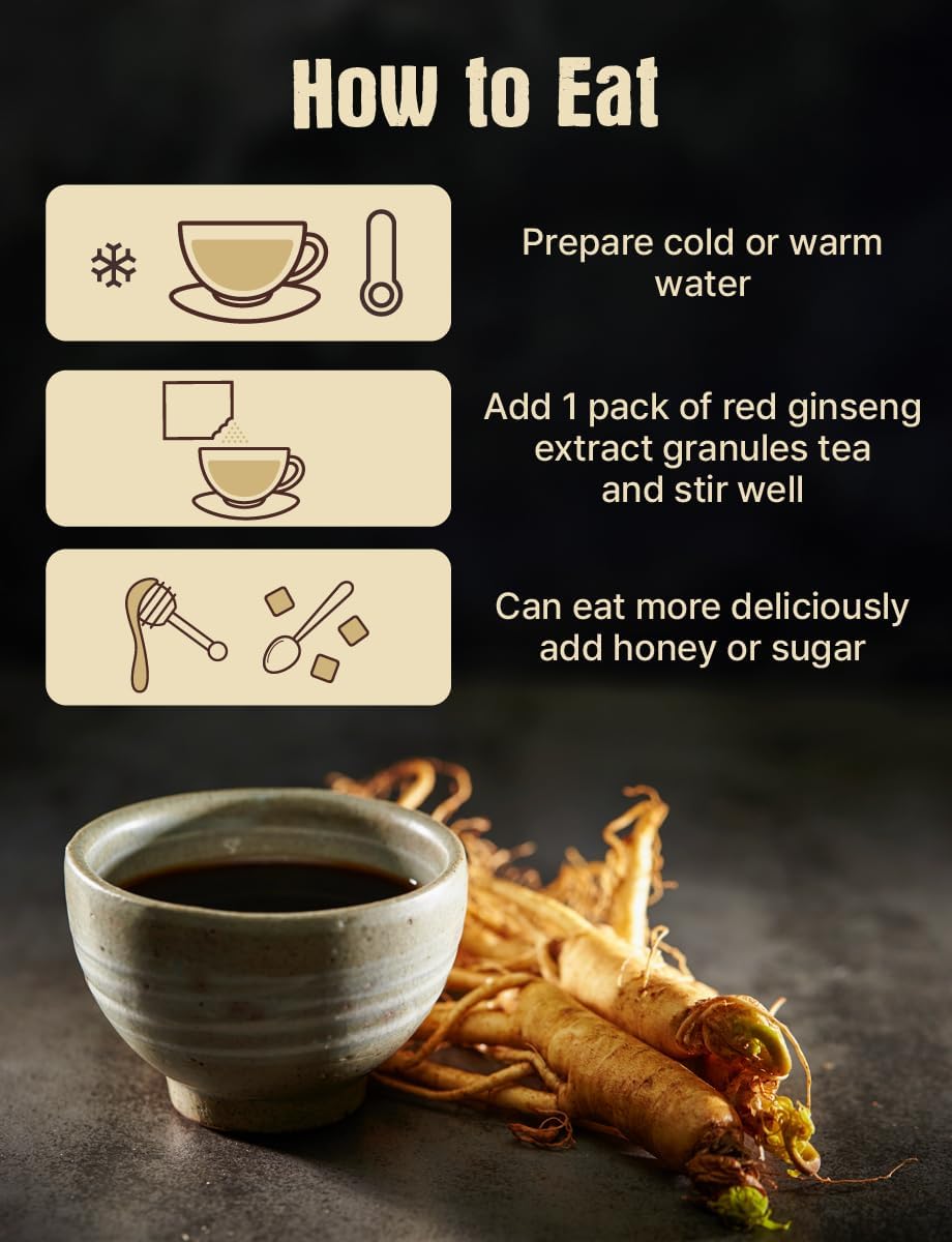 Korean Red Ginseng Tea Granules 50T - Premium Extract for Health and Wellness