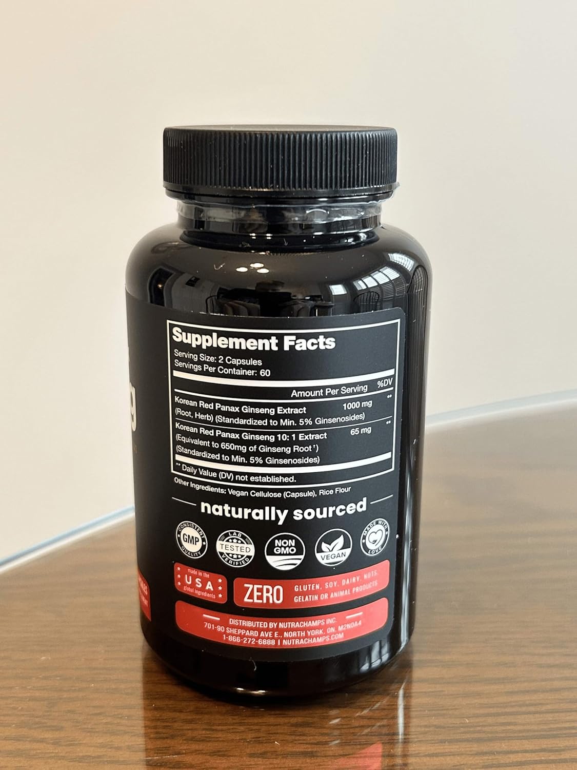 Korean Red Panax Ginseng Capsules - High-Strength Ginsenosides for Energy, Focus, Performance, Vitality & Immune Support - 120 Capsules