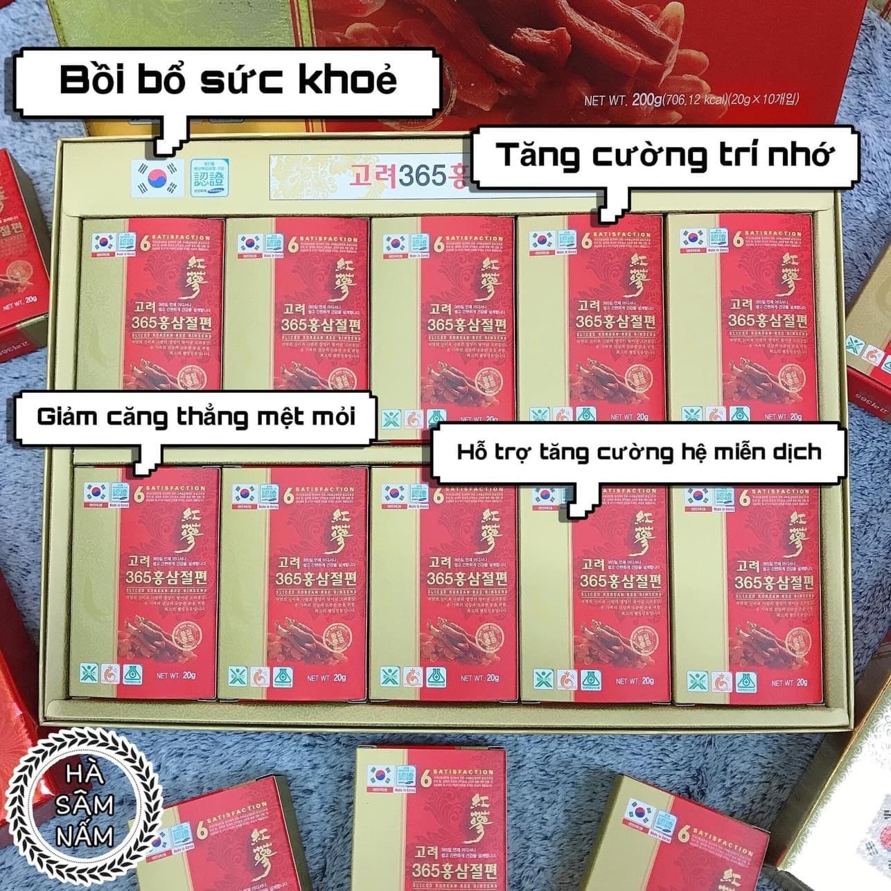 Korean Sliced Red Ginseng Roots with Honey 200g - 10 Packs of 20g - UBuy Shop Korea