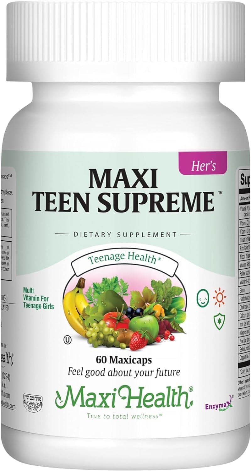 Kosher Teen Girl Multivitamin 12-17 Years, Natural Minerals for Development & Immune Health, 60 Count