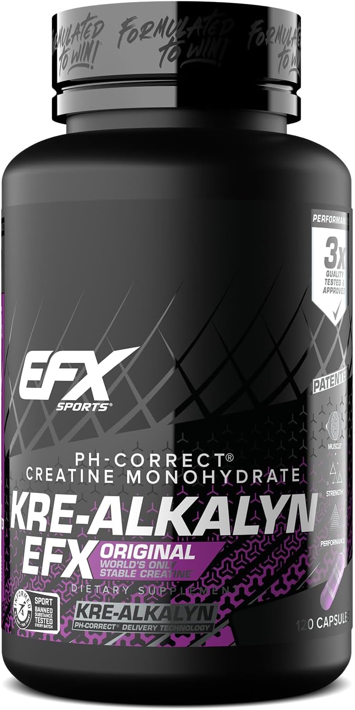 Kre-Alkalyn EFX Creatine Monohydrate Capsules | pH Balanced Supplement for Strength & Muscle Growth | 60 Servings